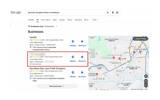 Top Local Result on Google Maps